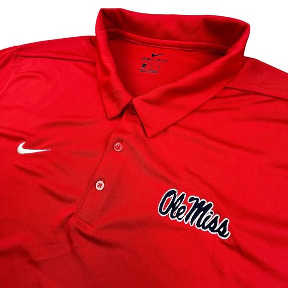 Nike Ole Miss Rebels Golf Polo Shirt 3XL Red Dri-Fit Short Sleeve Performance - Picture 1 of 9